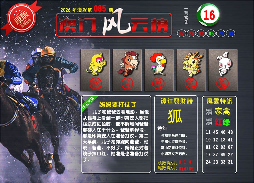 085期澳门风云榜[图]